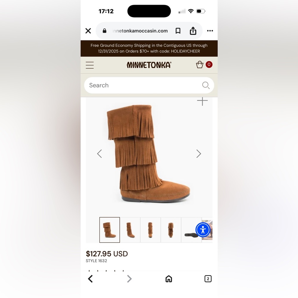 Minnetonka Brown Fringe Boots